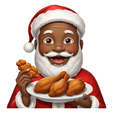 black santa eating chicken sticker