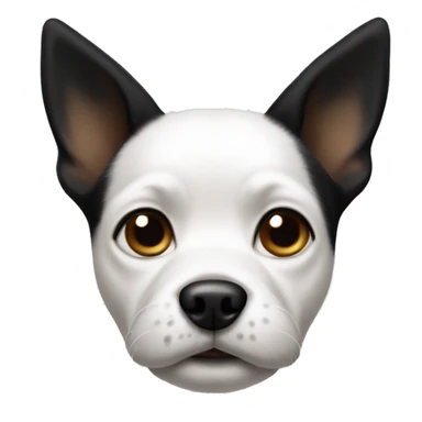 small white and black dog with pointy ears  sticker