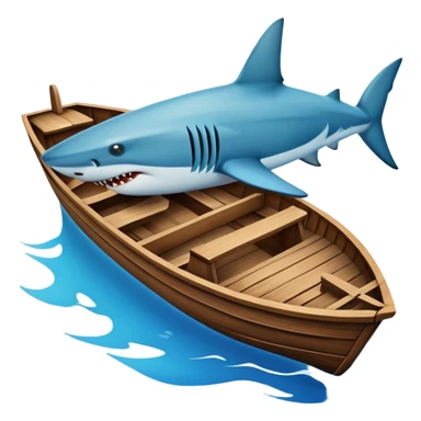Boat with shark sticker