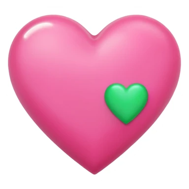 Pink heart with smaller green heart sticker