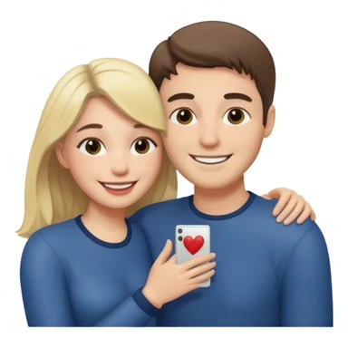 Couple hugs polaroid sticker