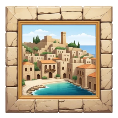 Byblos Old City Landmark Emoji – Portraying the historic stone houses, narrow streets, and Phoenician ruins. sticker