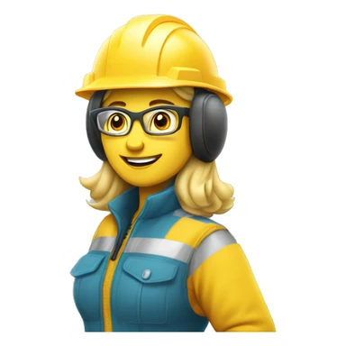 nna reine des neige avec un casque e chantier sticker