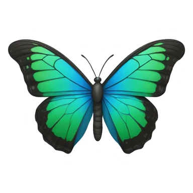 Blue and green butterfly sticker