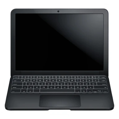 simple black laptop no visible keys sticker