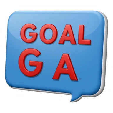 Word “Goal” sign comic style blue (#00A3E0) and red (#F9423A)  sticker