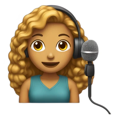 MULHER LOIRA COM MICROFONE DE PODCAST sticker