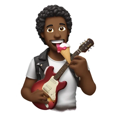 Guitarist eating icecream  sticker