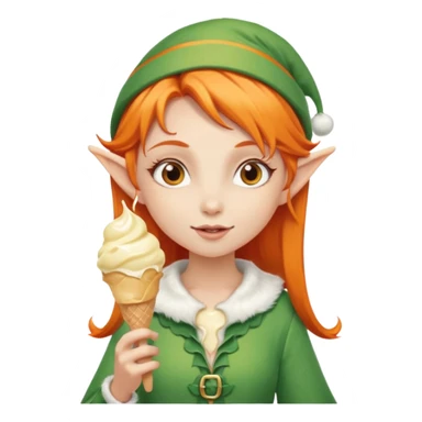 
a girl elf in orange hair with vanilla ice cream




 sticker