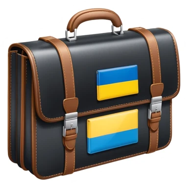 Work opportunities symbol with briefcase and German and Ukrainian flags sticker