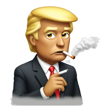 Donald Trump smoking a cigarette sticker