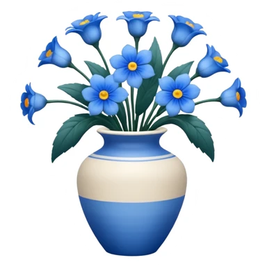 vase of blue flowers sticker