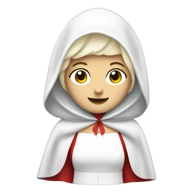 caucasian Handmaids tale wearing white bonnet and red cape emoji sticker