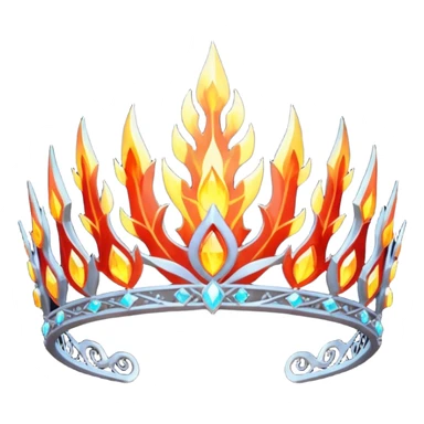 fantasy magic tiara of fire and ash low poly sticker