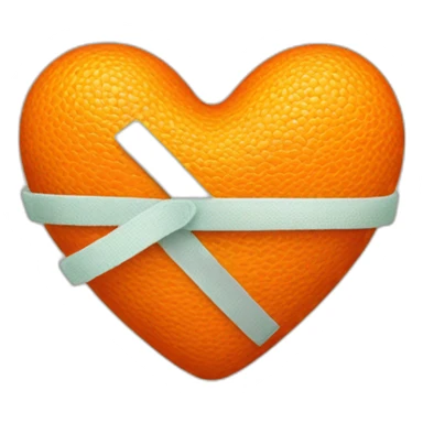 Orange heart with a bandage sticker