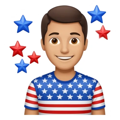 4th of july brunette man sticker