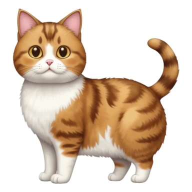 full body torbie and white cat with small head and short but chubby body sticker