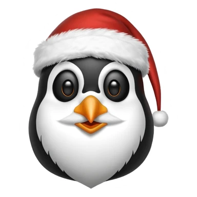 santa penguin with white beard sticker