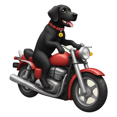 black lab riding motorbike sticker