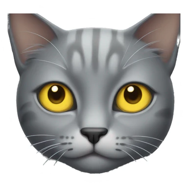 Grey cat with big yellow eyes sticker