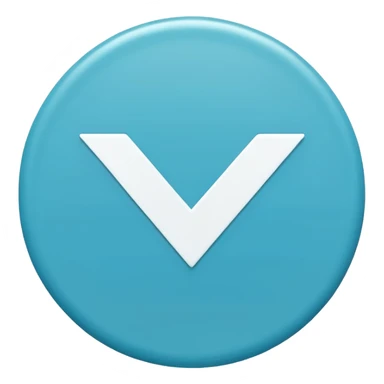 A small solid cyan-blue circle with a centered bright white check mark, clean and minimal, symbolizing trust and distinction sticker