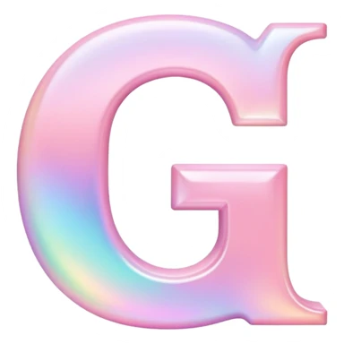 Iridescent pastel pink Font setting icon with letter G sticker