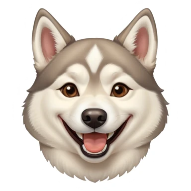 a syberian husky dog laughing sticker
