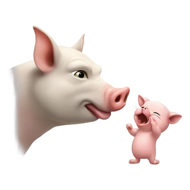 A cat hitting a pig nose  sticker