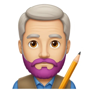 un escritor maduro con barba sticker