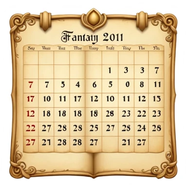  fantasy calendar page sticker