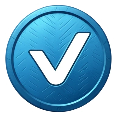A blue tick ✅ verification badge with a rough outer body for my tiktok account sticker