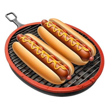 bbq hot dogs on grill sticker