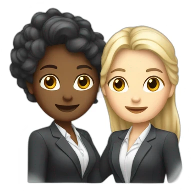 two white business women with different hair colors shaking hands sticker