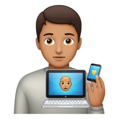 an icon of a person with a small computer chip next to him sticker