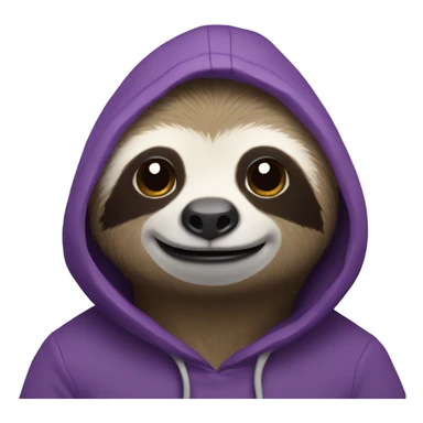 Sloth with purple hoodie sticker