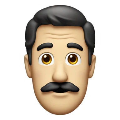 Super Mario bros emoji Luigi only head black mustache sticker