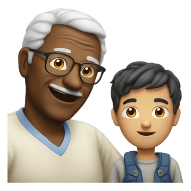  Grandpa with boy sticker