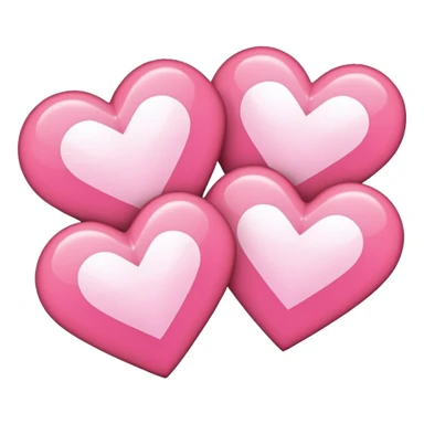 three pink "pixelart" hearts with white-glowing effect sticker