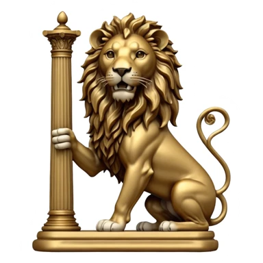 leone che regge una colonna (scultura) sticker