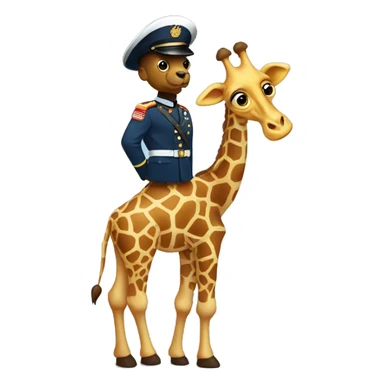 Giraffe wearing a marines blues  sticker
