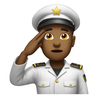 salute with stressed fac sticker