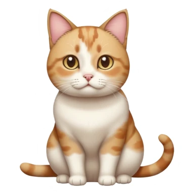 full body torbie and white cat with small head and short but chubby body sticker