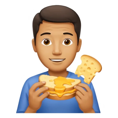 Thai man eating cheese toastie sticker