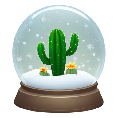 Cute cactus in snow globe  sticker