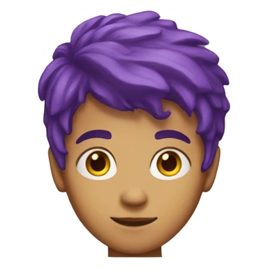 A boy with purple hair and and yellow eyes that's 6,4 feet tall sticker
