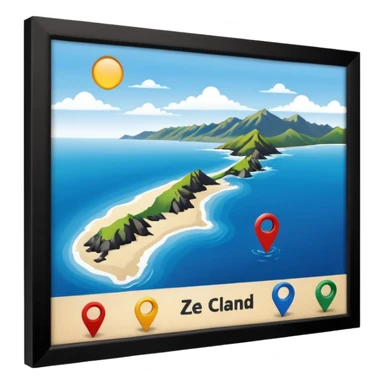 like the last one but more locaters on a wider range of map - west coast of south island nz sticker