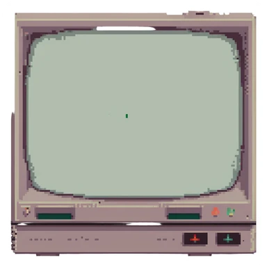 CRT screen cracked with a blinking “404” sticker