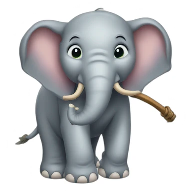 Elephant with a slingshot with a trunk sticker