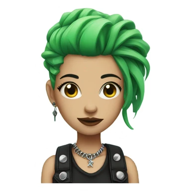 punk girl with piercings and green hair sticker