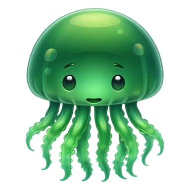 Cute green jellyfish sticker